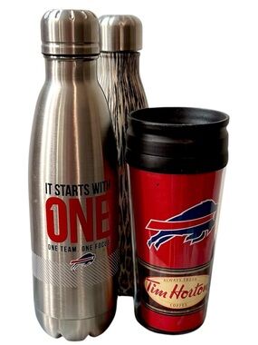 Buffalo Bills Bottle Tim Hortons Mug Leopard Print Bottle Bundle 3 Insulated Lot